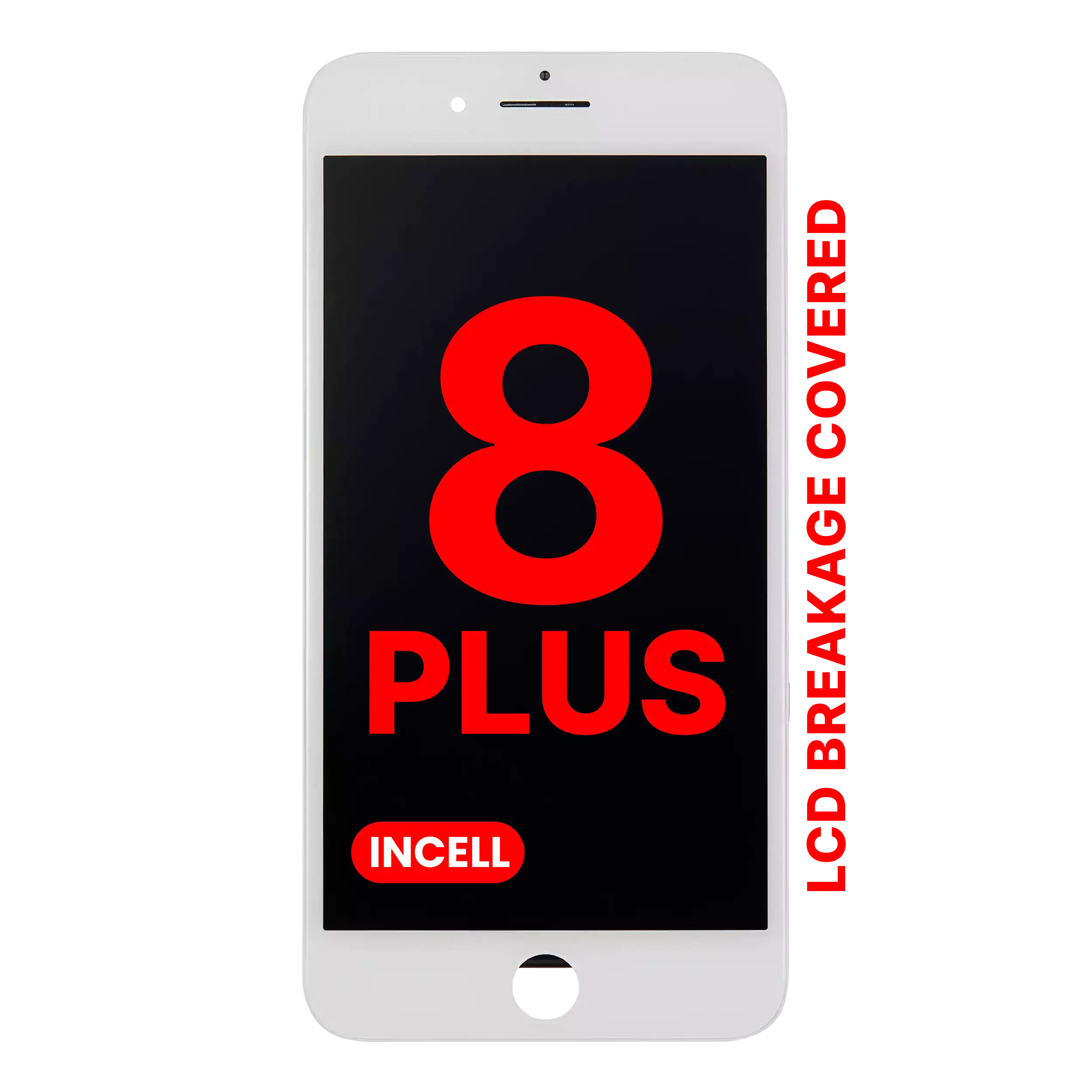 LCD Assembly With Steel Plate For iPhone 8 Plus (Aftermarket Pro: XO7 Incell) (White)