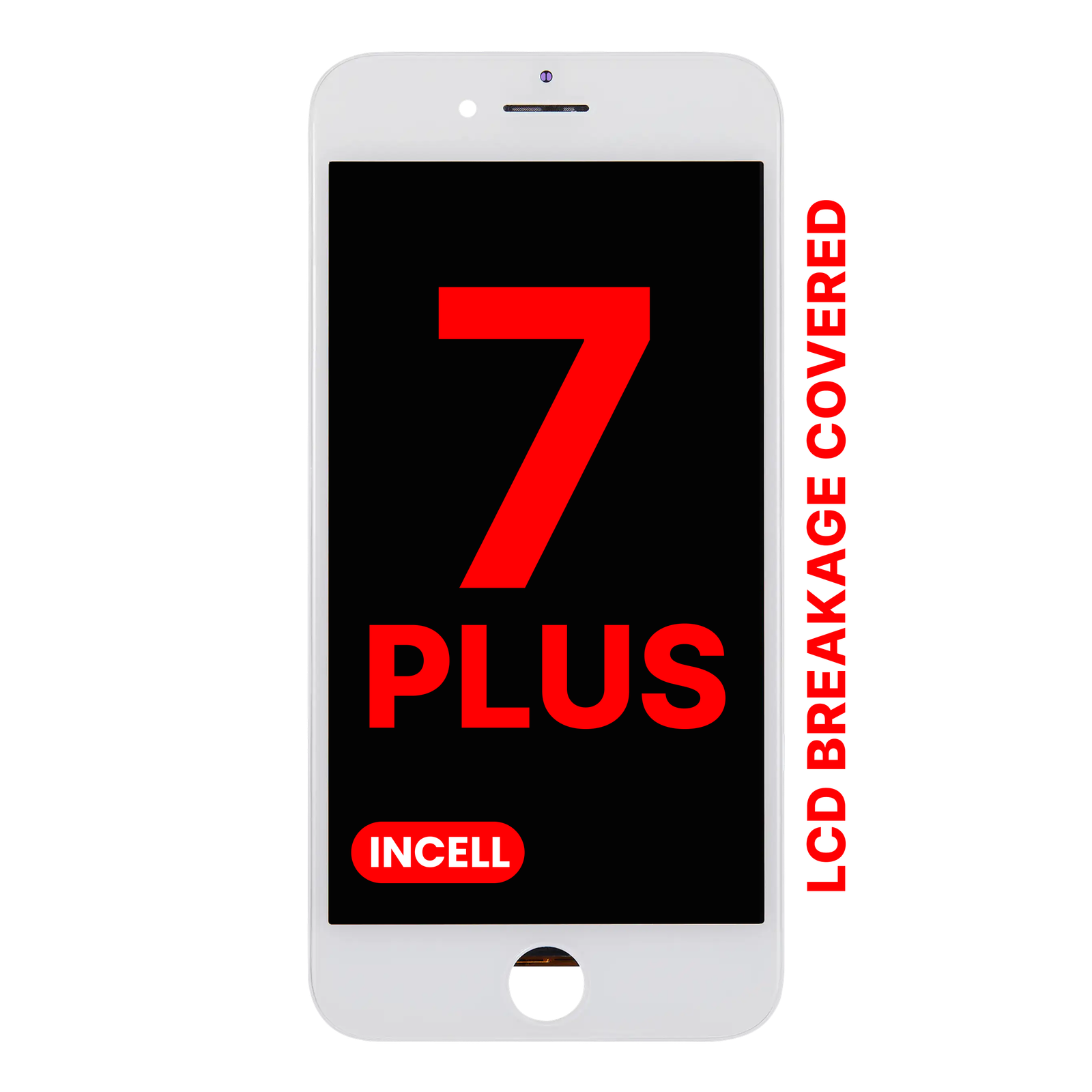 LCD Assembly With Steel Plate For iPhone 7 Plus (Aftermarket Pro: XO7 Incell) (White)