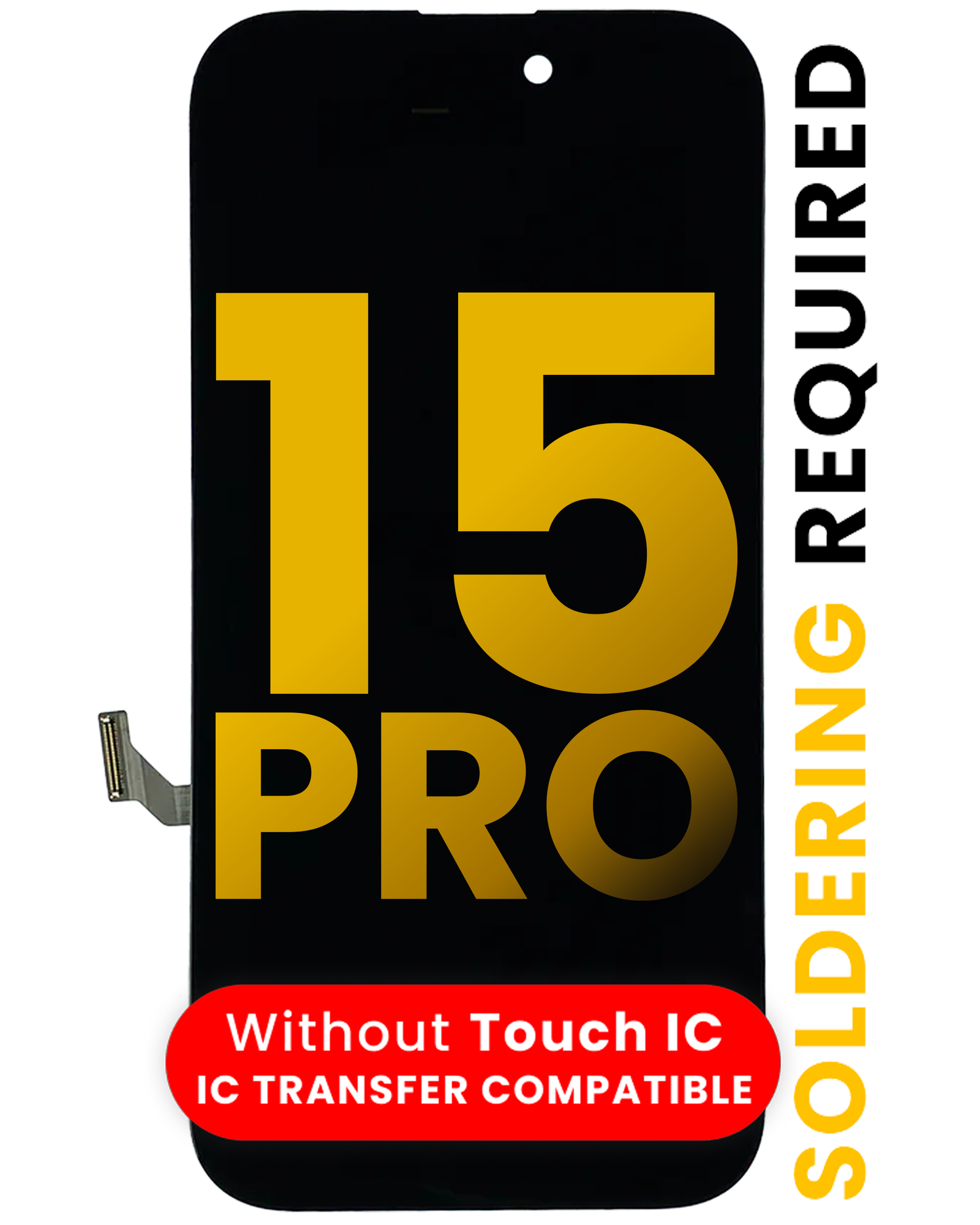 OLED Assembly For iPhone 15 Pro (Assembled) (Without Touch IC, Soldering Required)