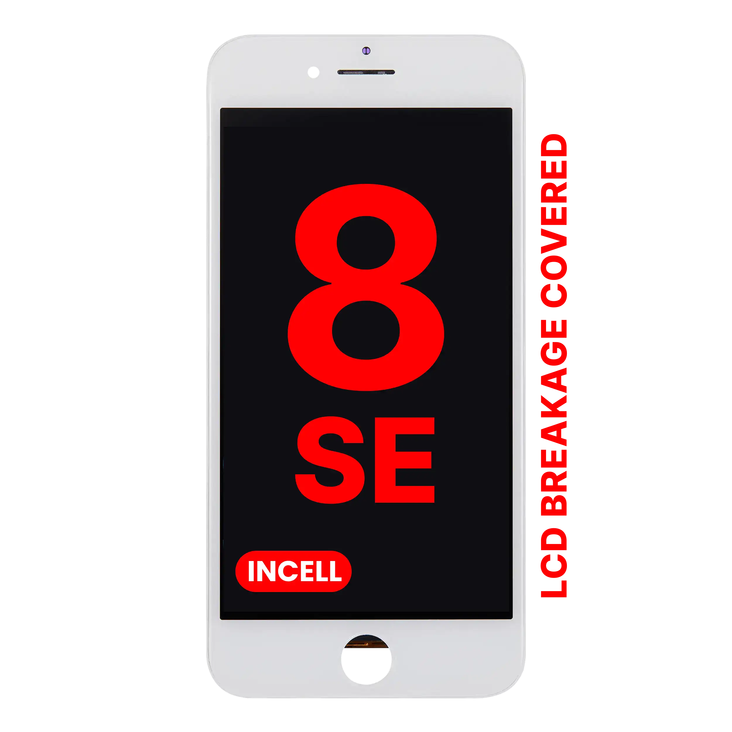 LCD Assembly With Steel Plate For iPhone 8 / SE (2020 / 2022) (Aftermarket Pro: XO7 Incell) (White)
